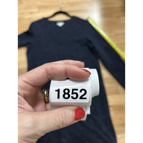 J Jill Ponte V-Neck Dress Women’s Medium Tall Navy Long Sleeve Flecked - Picture 8 of 8